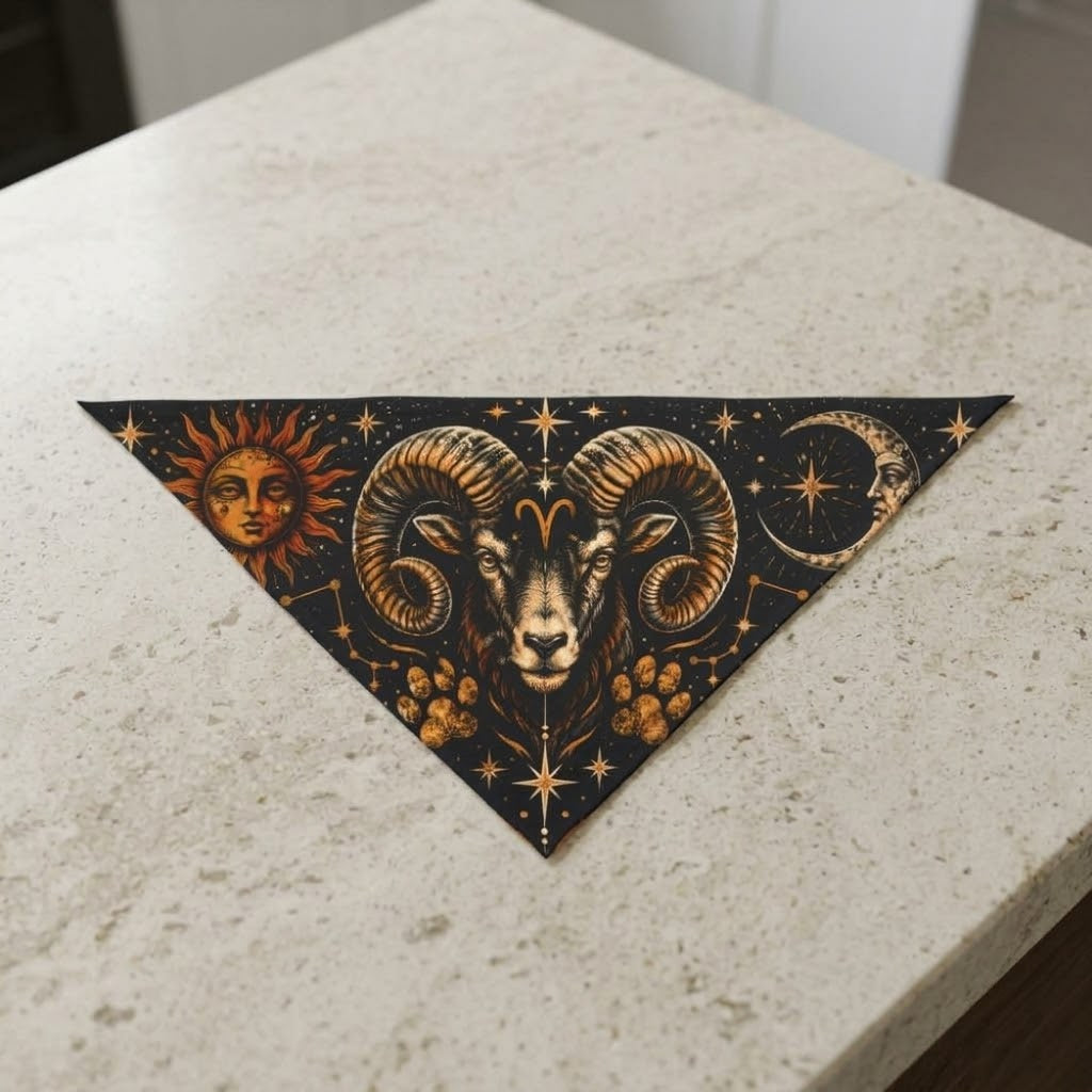 Aries Zodiac Dog Bandana, Cosmic Pet Bandana, 2 Sizes | House of Hounds