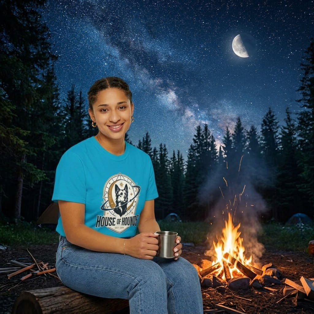 House of Hounds Dog & Crescent Moon Logo Tee | Comfort Colors 1717 Unisex Garment-Dyed T-Shirt