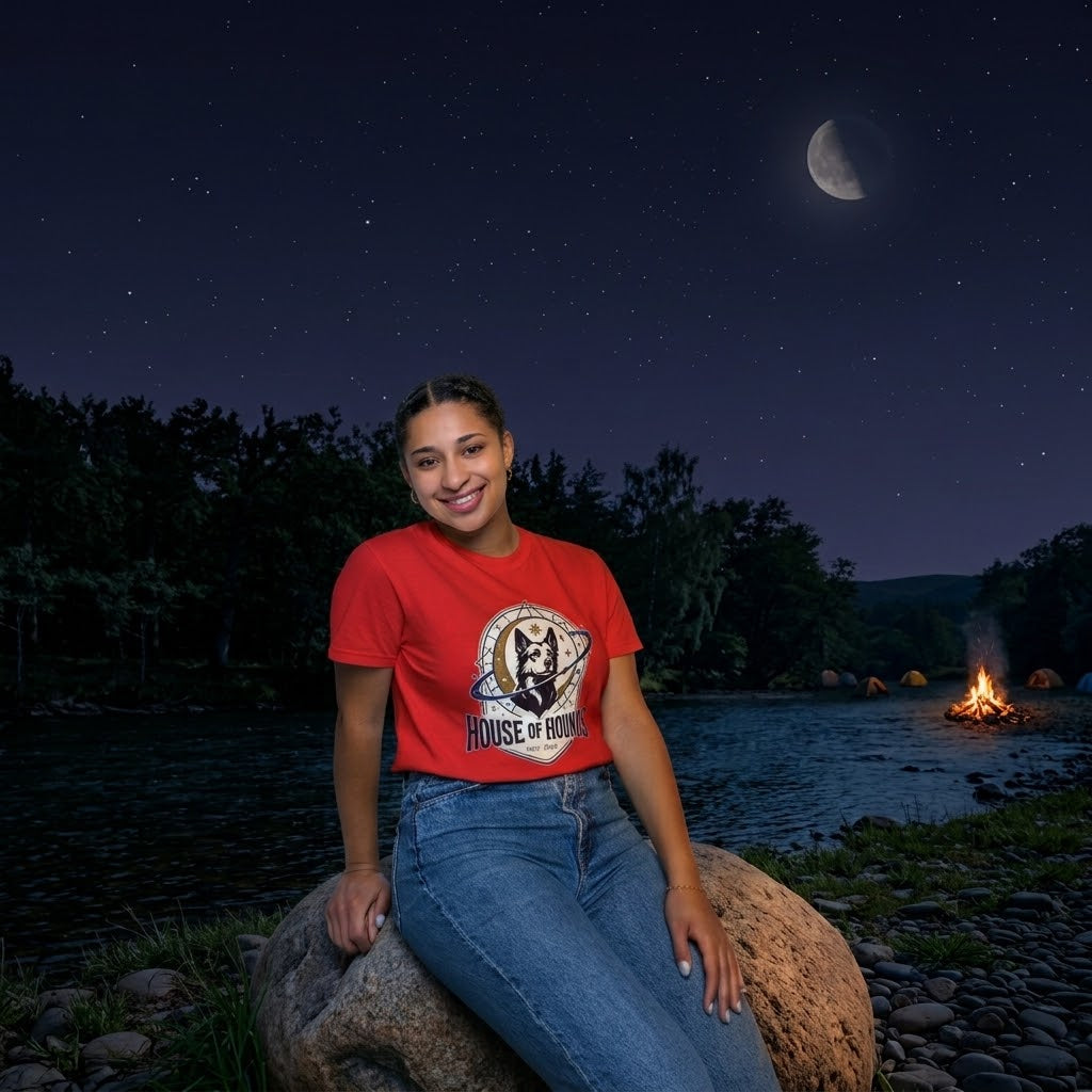 House of Hounds Dog & Crescent Moon Logo Tee | Comfort Colors 1717 Unisex Garment-Dyed T-Shirt